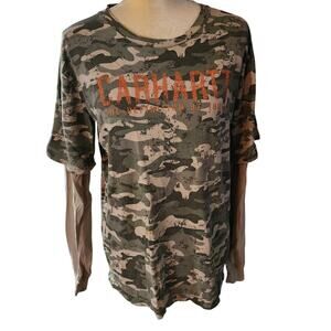 Carhartt Raglan Hunting Camo 90s Long Shirt Size XL